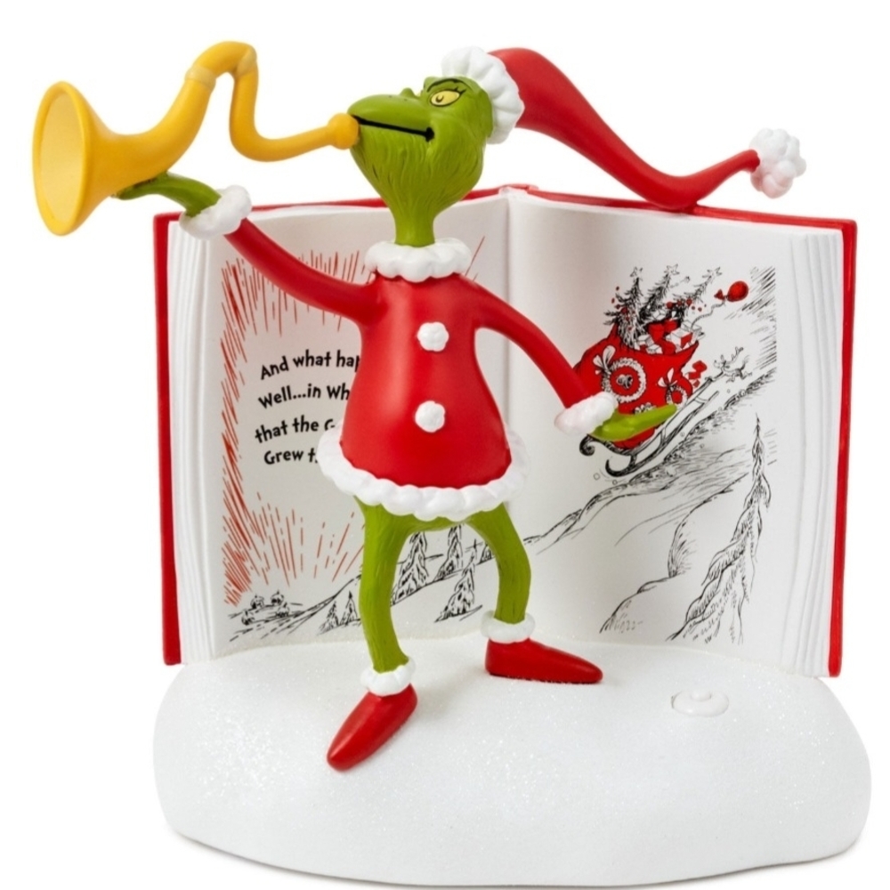 How the Grinch Stole Christmas!™ Grinch With Storybook Figurine With Sound, NWT!
